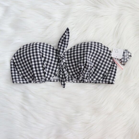 NEW Jessica Simpson Black White Gingham Print Bikini Set Size Medium - Picture 5 of 11